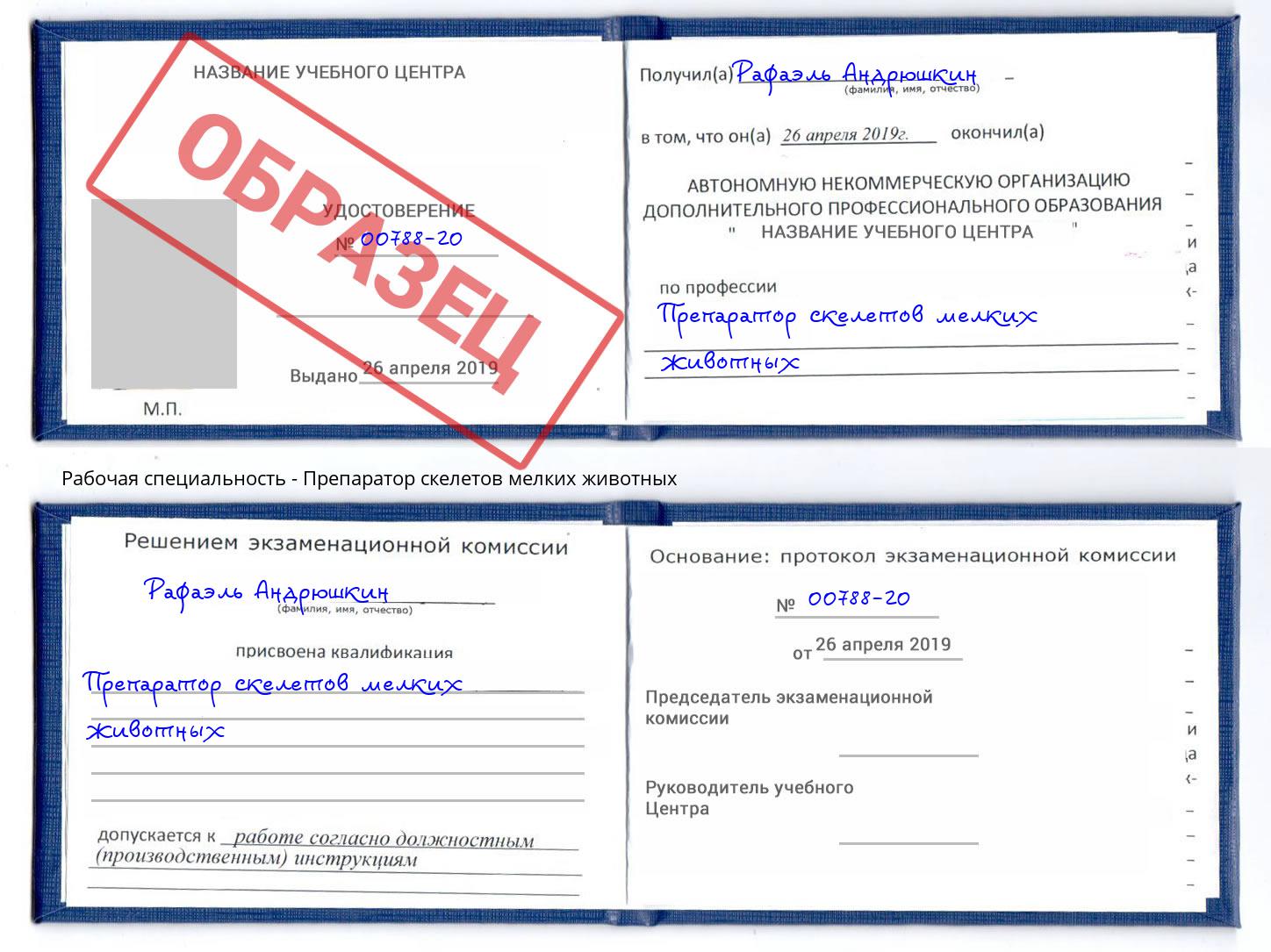 Препаратор скелетов мелких животных Переславль-Залесский