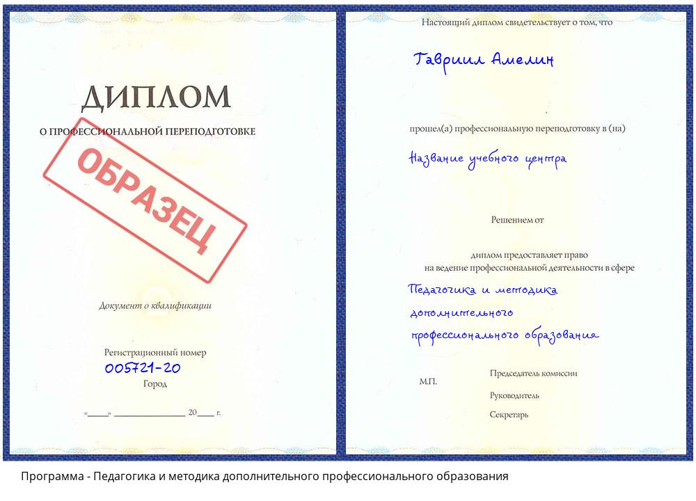 Педагогика и методика дополнительного профессионального образования Переславль-Залесский